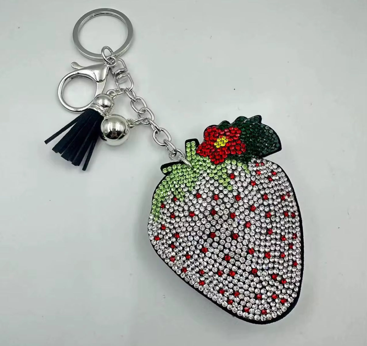 Strawberry Bag Charm in Pink and Red
