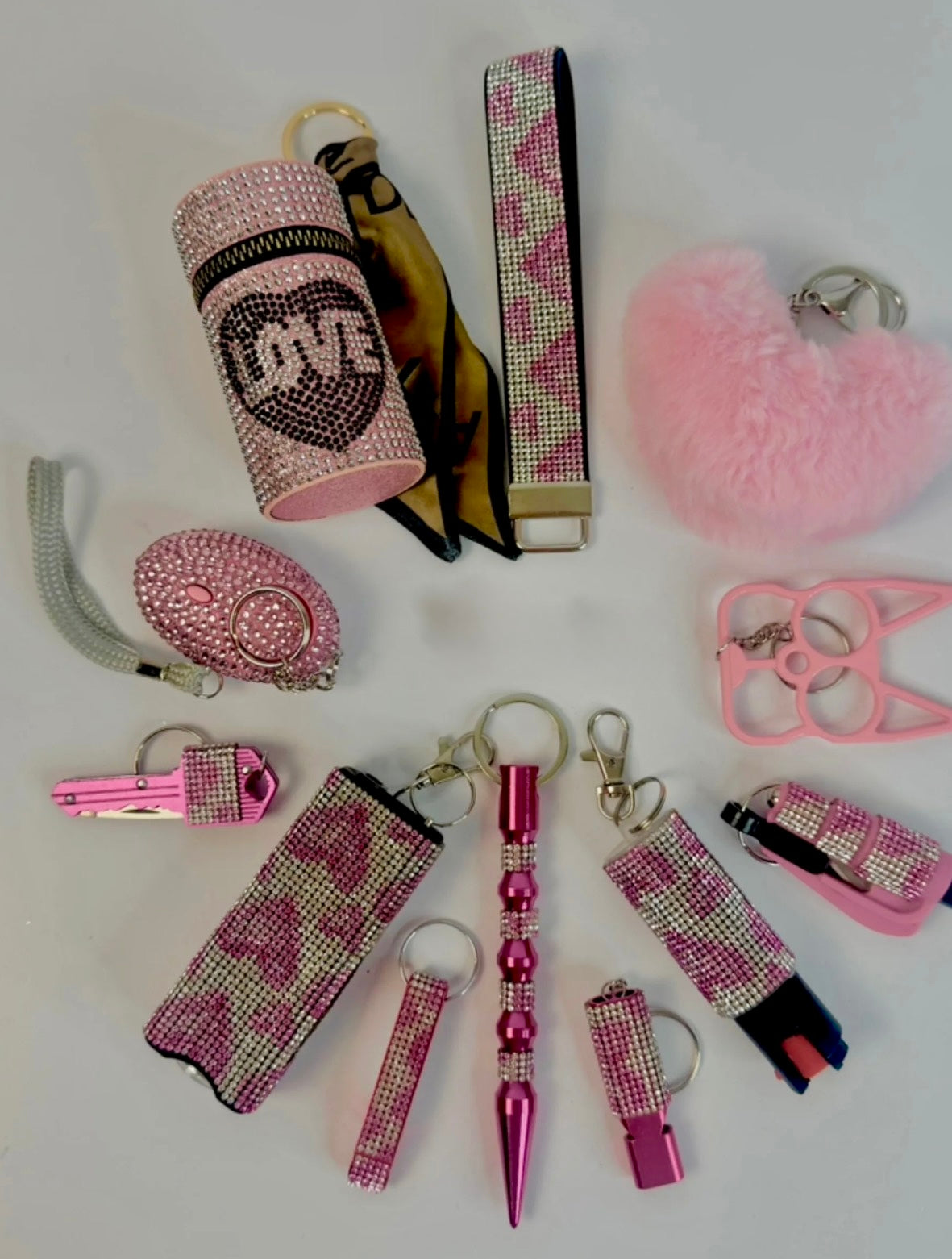Pink Love Safety Keychain Set – Cute Self Defense Keychain for Women | Aesthetic Everyday Carry Protection