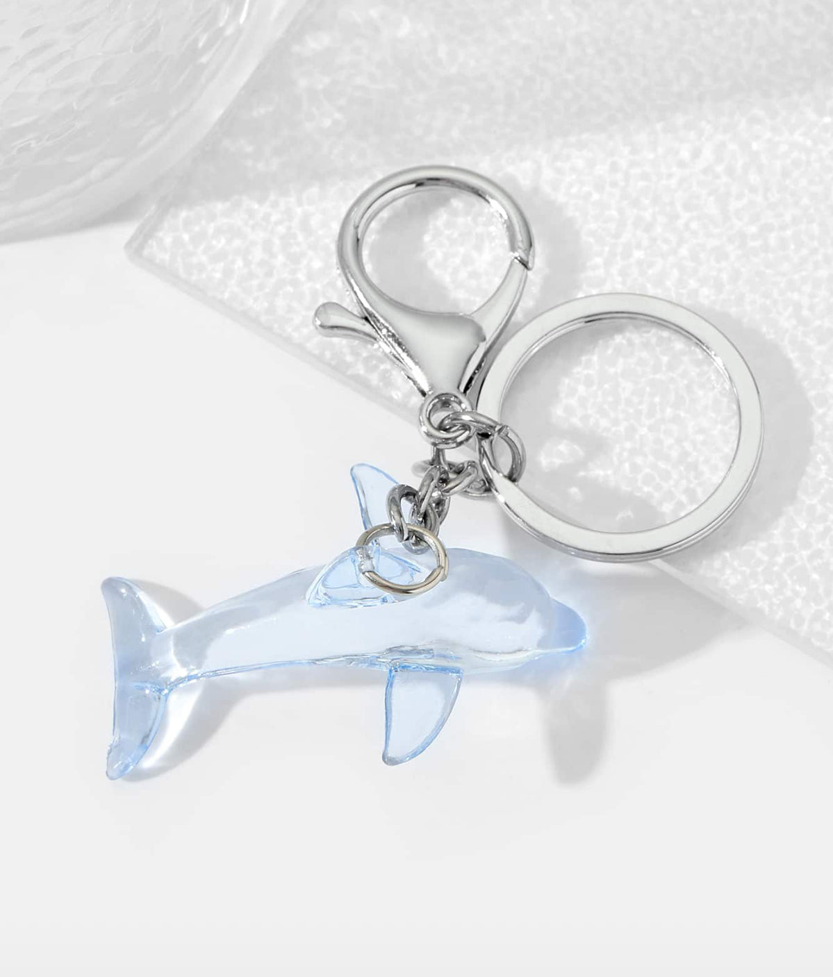 Cute Acrylic Dolphin Charm Keychain