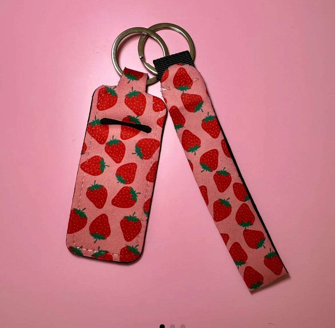 Strawberry ๐ Wristlet & Matching Balm Holder