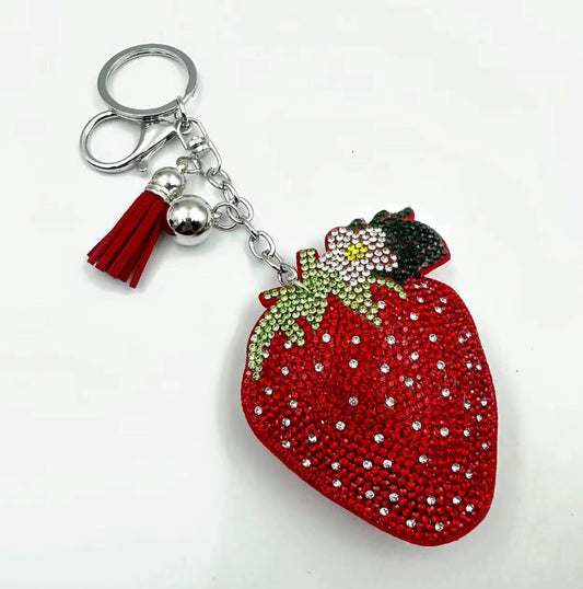 Strawberry Keychain and Bag Charm in Pink and Red