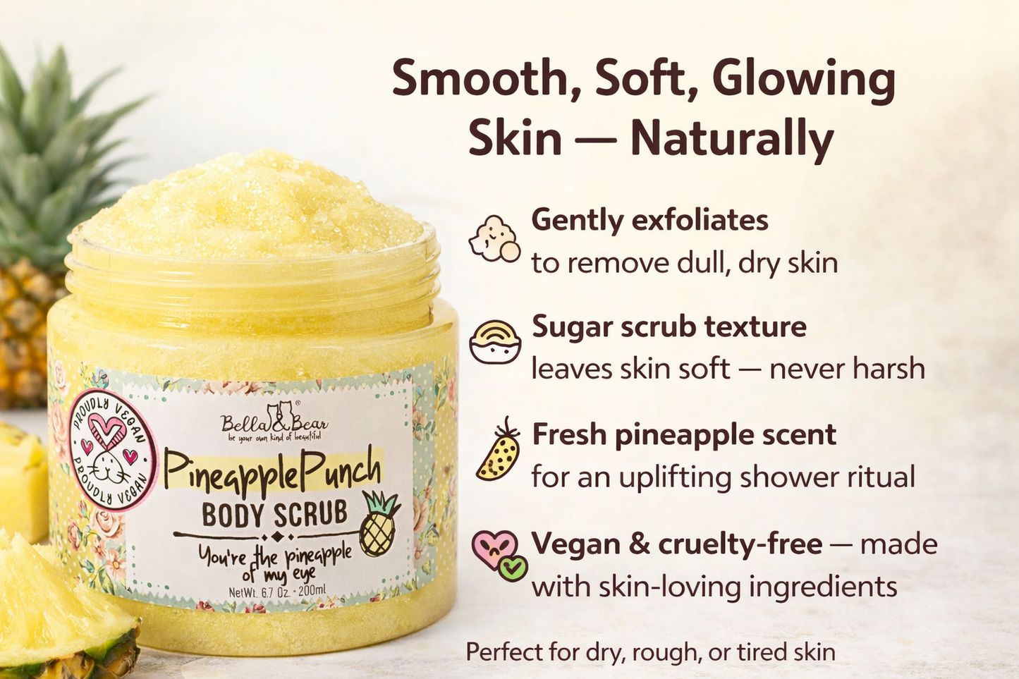 Pineapple Punch Body Scrub | Body Soap & Moisturizer 6.7oz