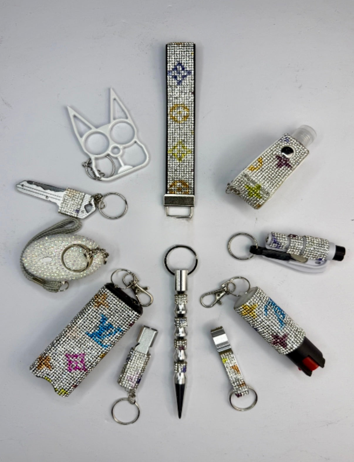 ✨ Designer-Inspired Bling Self-Defense Keychain Set | 11 Piece Bundle