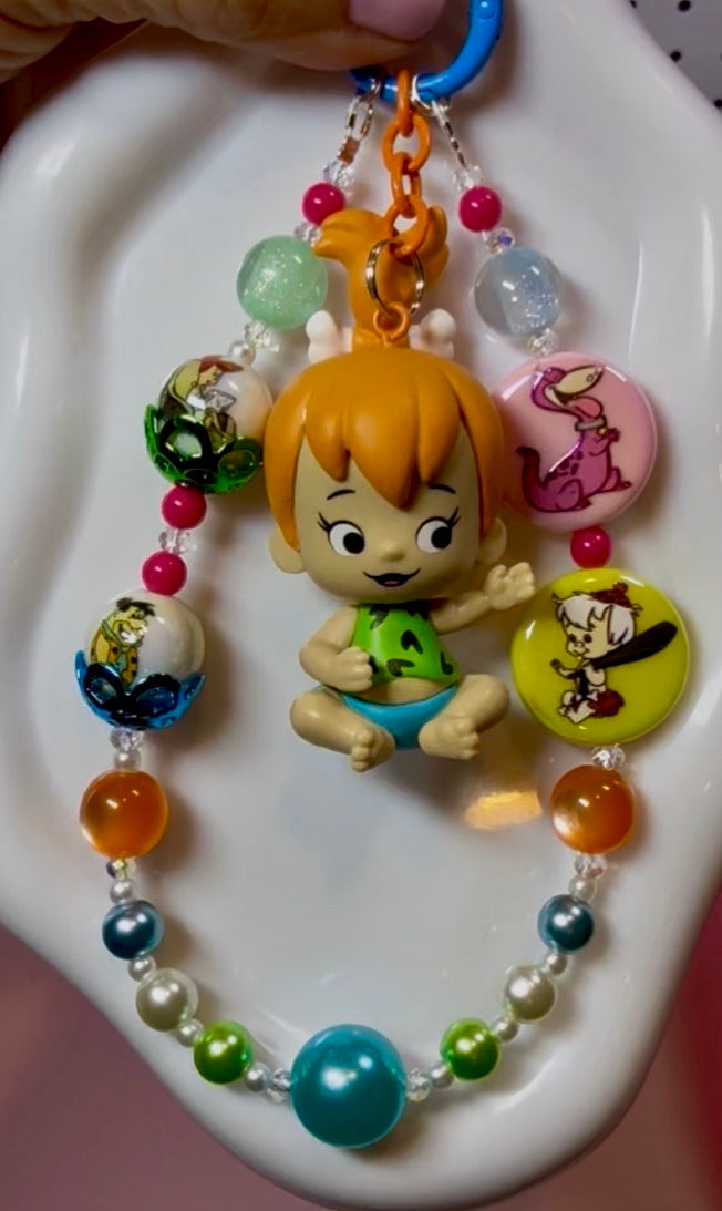 Cute Pebbles and fam phone chain