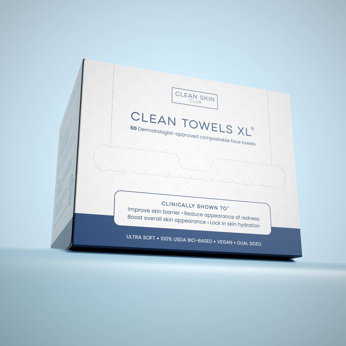 Clean Skin Club Towels XL™, Disposable Face Towels, 50 Count