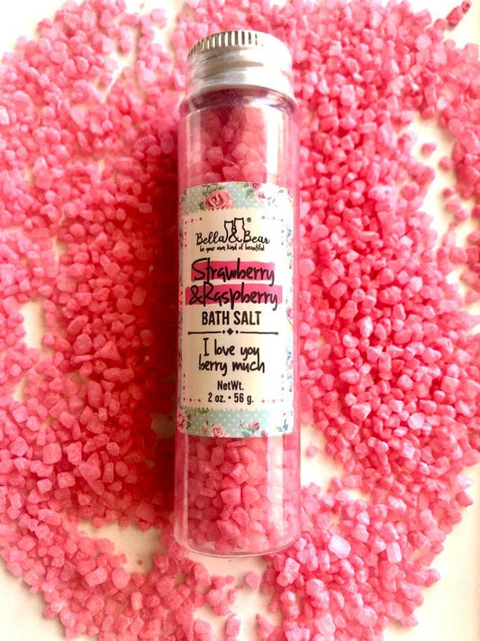 Mini Travel Bath Salts – Strawberry & Raspberry
