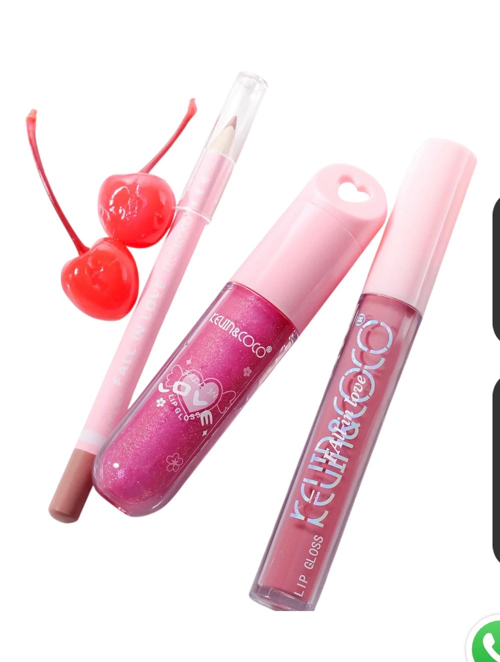 Kevin & Coco Fall In Love Heartbeat Lip Makeup Kit — 3-Piece Lip Trio