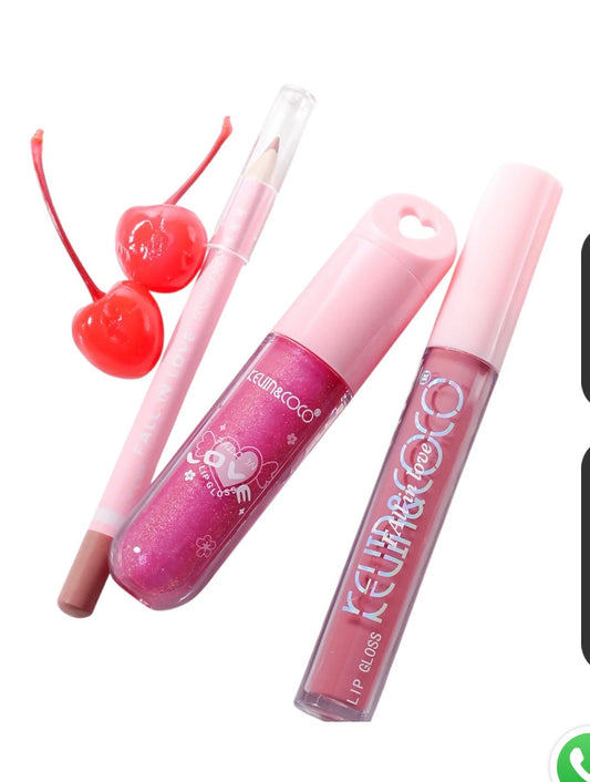 Kevin & Coco Fall In Love Heartbeat Lip Makeup Kit — 3-Piece Lip Trio