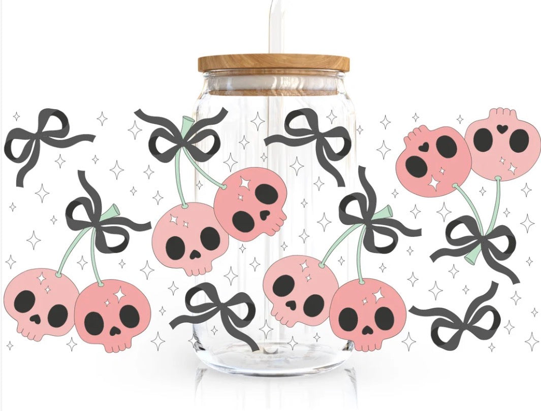 🎃 Halloween Mystery Glass Tumbler | 16 oz Bamboo Lid + Glass Straw