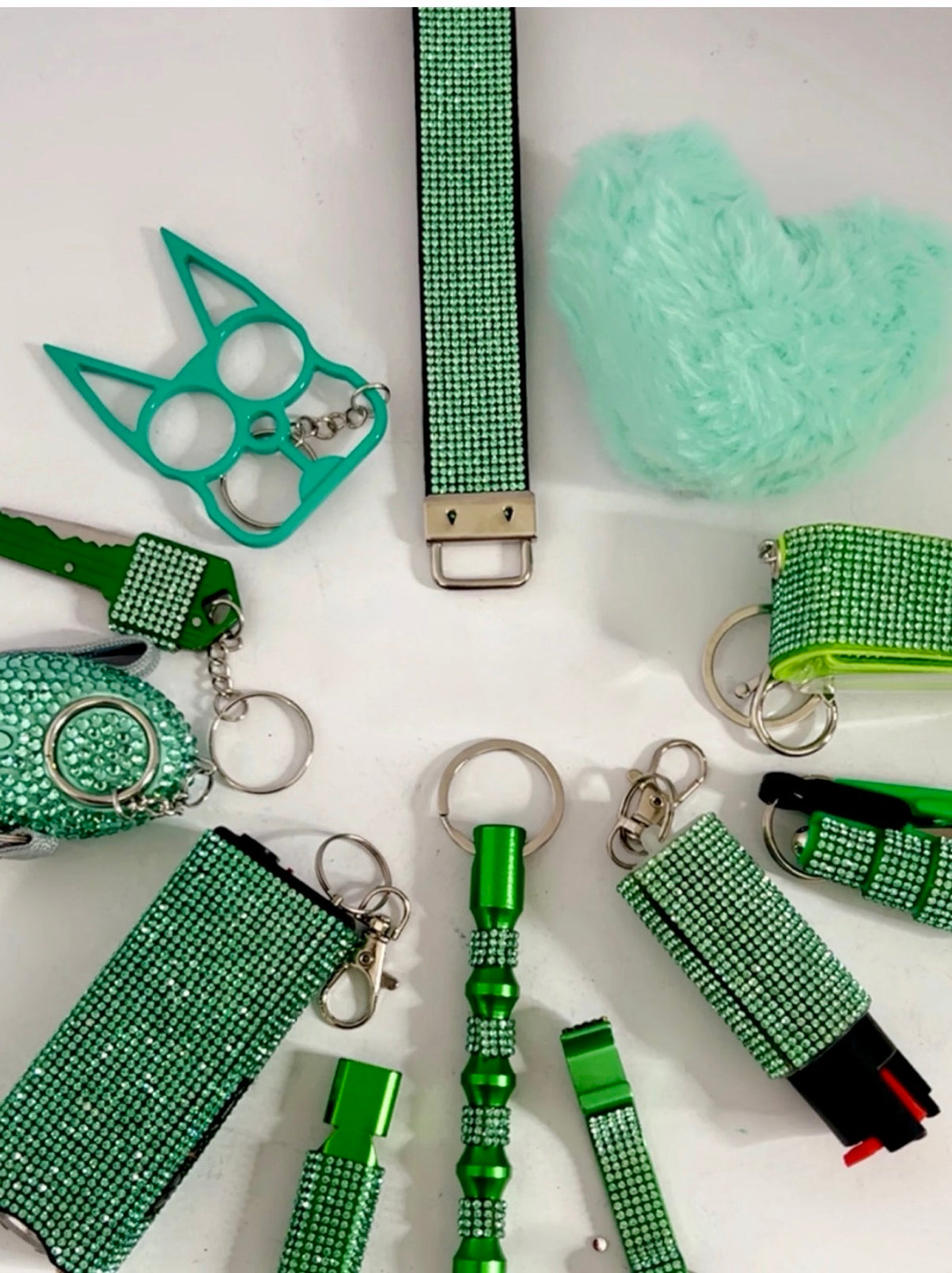 Teal Safety Keychain Set – Rare Aesthetic Self Defense Keychain | Everyday Carry Protection Kit for Women