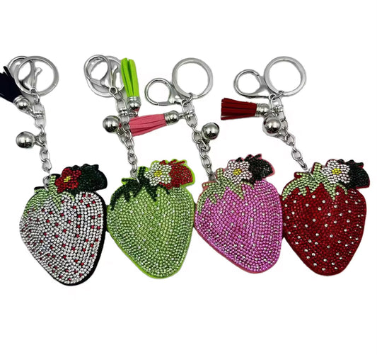Strawberry Bag Charm in Pink and Red