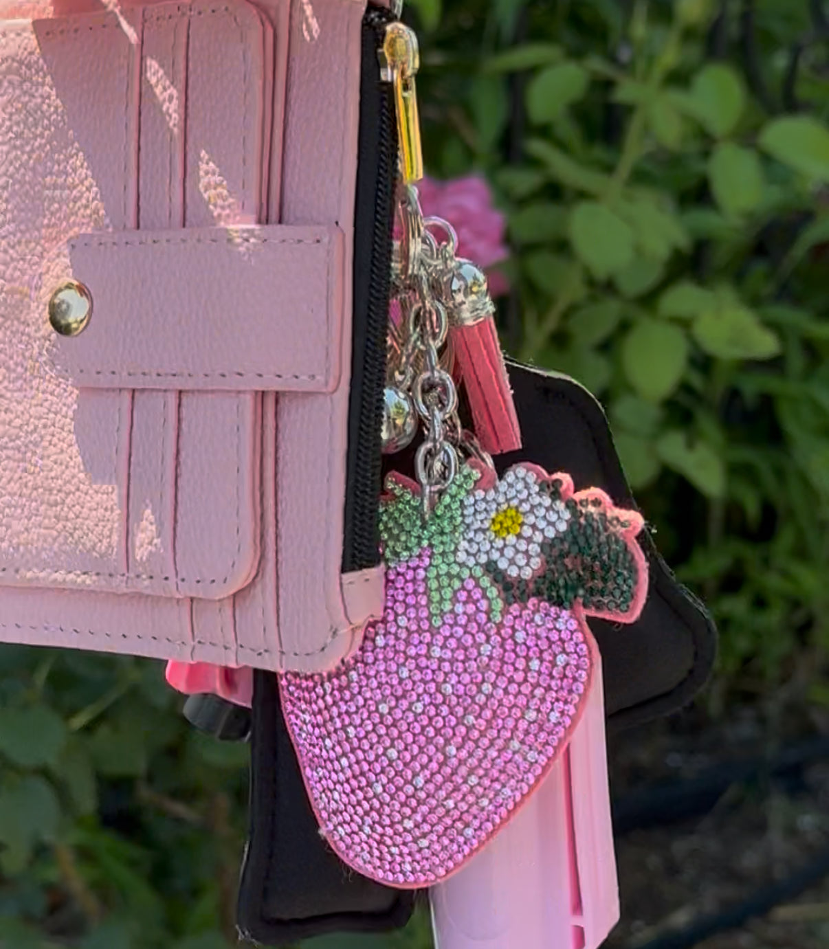 Strawberry Bag Charm in Pink and Red
