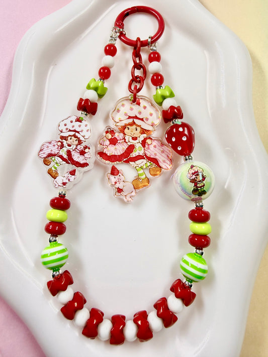 Handmade Phone Chain Wristlet Strawberry Bestie